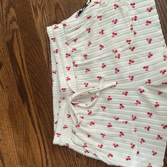Cherry Print White and Red Sleepwear Set - Picture 2 of 5